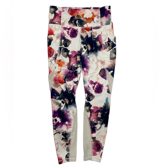 Athleta Mudra Multicolor Watercolor Floral Bra and Leggings Set Size S/M - Picture 5 of 13